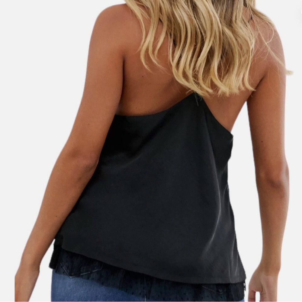 NWT Free People Intimately Free One I Love Satin Lace Underlay Cami Black XS NWT - Picture 2 of 6